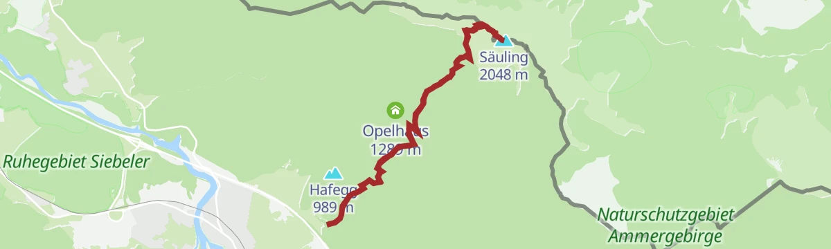 Route map: Gipfelwanderung Säuling (2.048m)